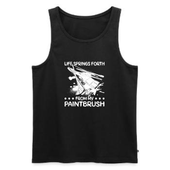 Funny Art Painter Life Springs Forth Drawing - Men's Premium Organic Tank Top - black - Front - Michal (187cm)
