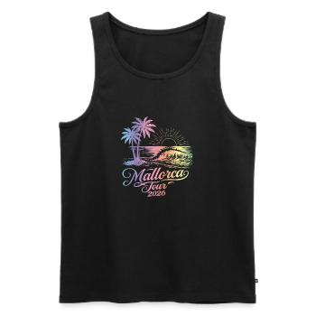 Voyage de Majorque 2026 Coloré - Débardeur bio Premium Homme - noir - Devant - Michal (187cm)