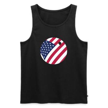 USA Flag Ping Pong Ball Patriotic Table Tennis - Men's Premium Organic Tank Top - black - Front - AI Model Male 178 light (178cm)