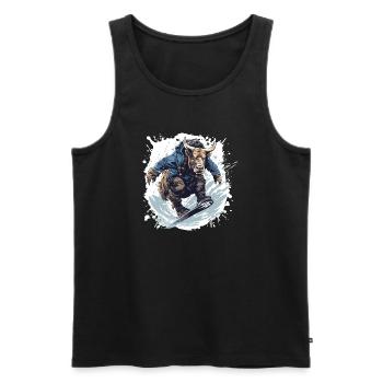 Bulle Snowboard Taurus - Männer Premium Bio Tank Top - Schwarz - Vorne - AI Model Male 178 light (178cm)