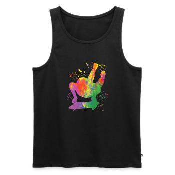 Skeleton Bobsleigh Winter Sports Sled - Männer Premium Bio Tank Top - Schwarz - Vorne - AI Model Male 178 light (178cm)