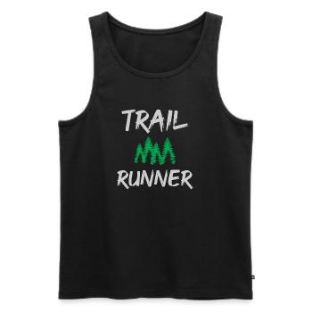 Trail Runner - Men's Premium Organic Tank Top - black - Front - AI Model Male 178 light (178cm)