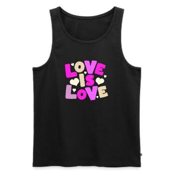 L’amour est l’amour – Déclaration de cœur colorée - Débardeur bio Premium Homme - noir - Devant - Michal (187cm)