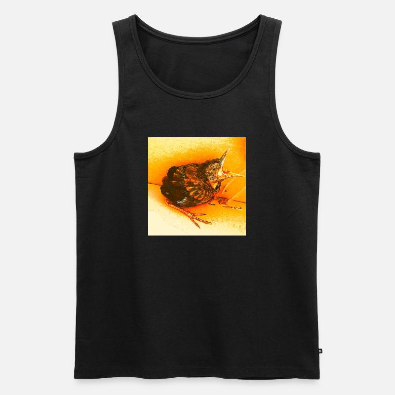 Hungrige Amsel - Männer Premium Bio Tank Top - Schwarz