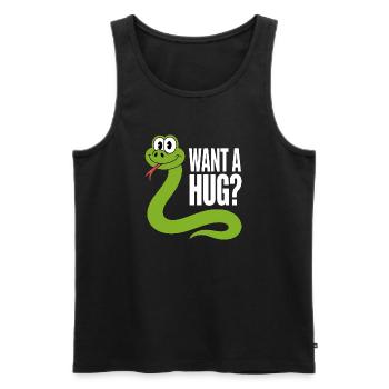 Dessin animé Câlin-moi Serpent - Débardeur bio Premium Homme - noir - Devant - AI Model Male 178 light (178cm)