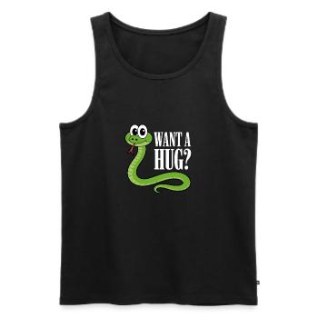 Tu veux un câlin ? Dessin animé de serpent mignon - Débardeur bio Premium Homme - noir - Devant - Michal (187cm)