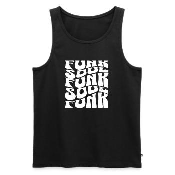 Funk et Soul Musique Typographie Audacieuse - Débardeur bio Premium Homme - noir - Devant - AI Model Male 178 light (178cm)