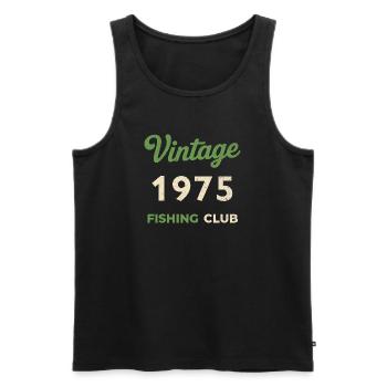 Vintage 1975 – Fishing Club Retro Birth Year - Men's Premium Organic Tank Top - black - Front - Michal (187cm)