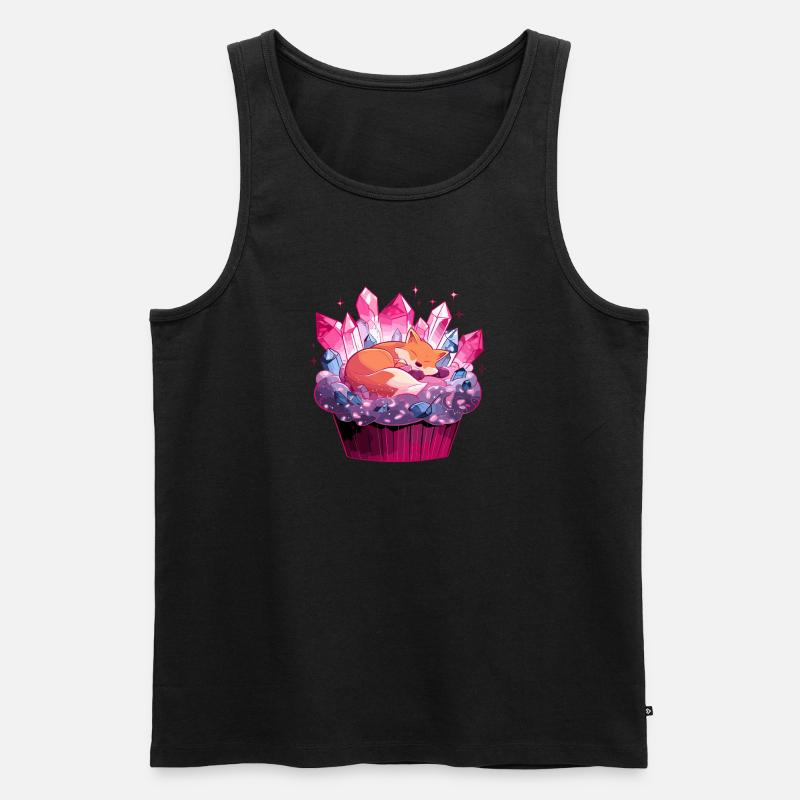 Kuschelfuchs in Kristallcupcake - Männer Premium Bio Tank Top - Schwarz