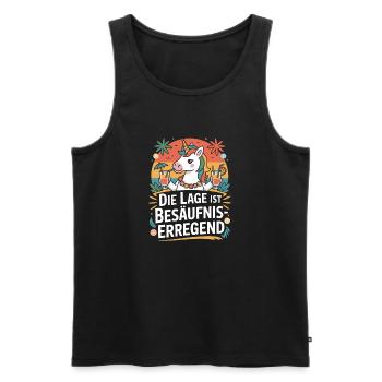 The location is drunken booze party beer - Men's Premium Organic Tank Top - black - Front - AI Model Male 178 light (178cm)