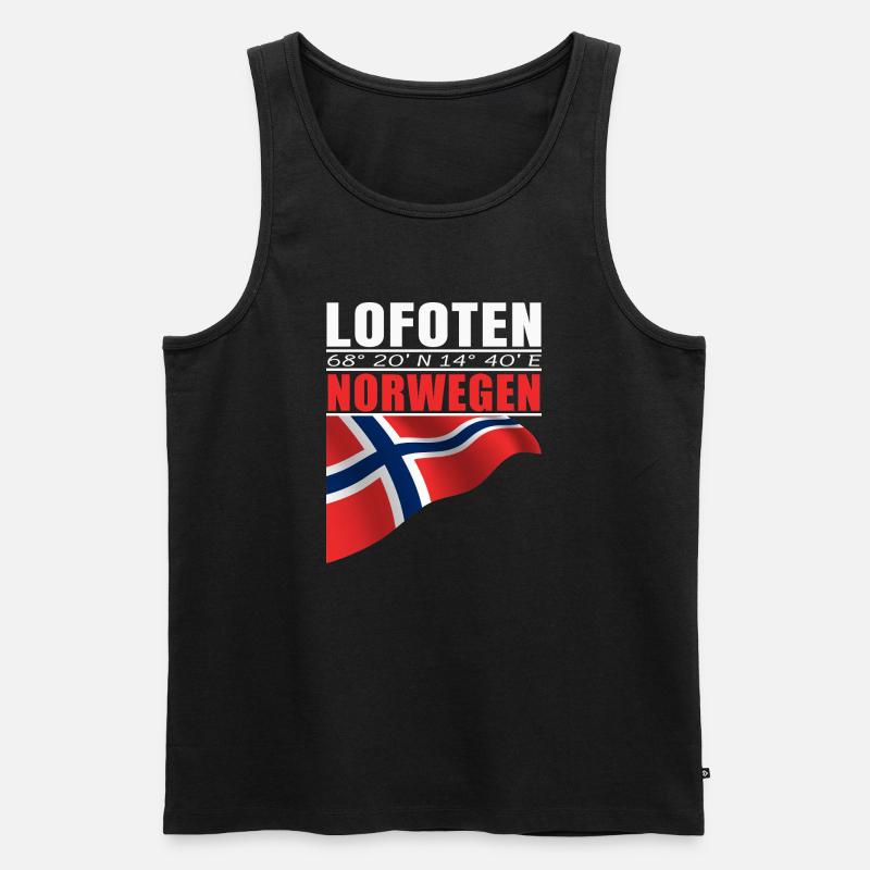 Lofoten - Männer Premium Bio Tank Top - Schwarz