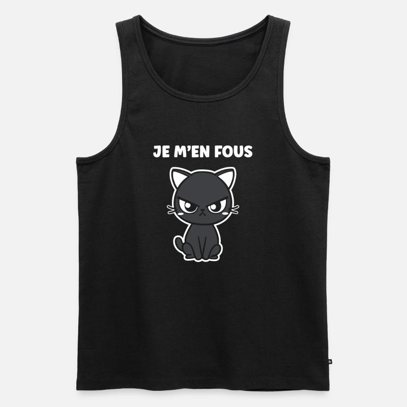 Grummelige schwarze Katze - Männer Premium Bio Tank Top - Schwarz