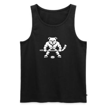 Minimalistische Bulldogge Silhouette Eishockey  - Men's Premium Organic Tank Top - black - Front - Michal (187cm)