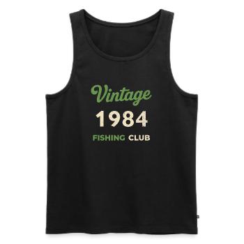 Vintage 1984 – Fishing Club Retro Birth Year - Men's Premium Organic Tank Top - black - Front - Michal (187cm)