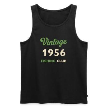 Vintage 1956 – Fishing Club Retro Geburtsjahr - Männer Premium Bio Tank Top - Schwarz - Vorne - Michal (187cm)