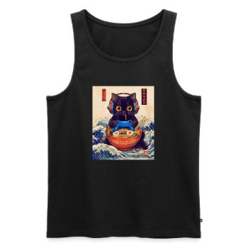 Cat Ramen Japanese Kawaii Cat Anime - Männer Premium Bio Tank Top - Schwarz - Vorne - Michal (187cm)