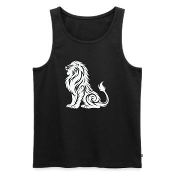 Tribal Lion Silhouette - Débardeur bio Premium Homme - noir - Devant - Michal (187cm)