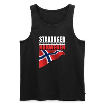 Stavanger - Débardeur bio Premium Homme - noir - Devant - Michal (187cm)