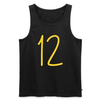 12 - Männer Premium Bio Tank Top - Schwarz - Vorne - AI Model Male 178 light (178cm)