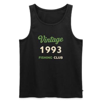 Vintage 1993 – Fishing Club Retro Birth Year - Men's Premium Organic Tank Top - black - Front - Michal (187cm)