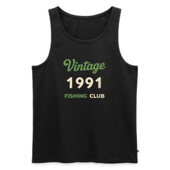Millésime 1991 – Année de naissance rétro du club de pêche - Débardeur bio Premium Homme - noir - Devant - Michal (187cm)