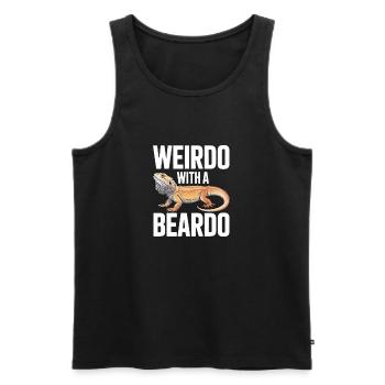 Weirdo mit Bartkind - Männer Premium Bio Tank Top - Schwarz - Vorne - AI Model Male 178 light (178cm)