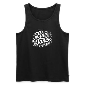 Line Dance What else? - Men's Premium Organic Tank Top - black - Front - AI Model Male 178 light (178cm)