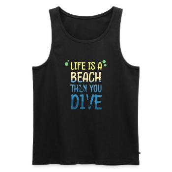 Diving Diver Snorkeling Recreational Diver - Men's Premium Organic Tank Top - black - Front - AI Model Male 178 light (178cm)