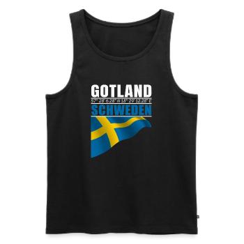Gotland - Männer Premium Bio Tank Top - Schwarz - Vorne - AI Model Male 178 light (178cm)