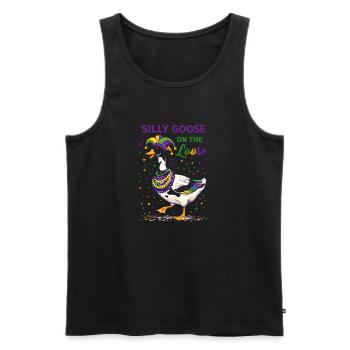 Gänsekarneval: Gans im Groove - Männer Premium Bio Tank Top - Schwarz - Vorne - Michal (187cm)