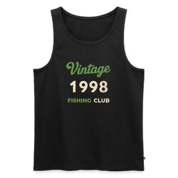 Vintage 1998 – Fishing Club Retro Birth Year - Men's Premium Organic Tank Top - black - Front - Michal (187cm)