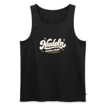 Nudeln machen stark - Retrostil für Fitness Freaks - Männer Premium Bio Tank Top - Schwarz - Vorne - Michal (187cm)
