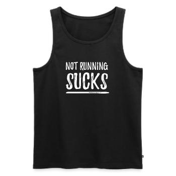 Not Running Sucks - Men's Premium Organic Tank Top - black - Front - AI Model Male 178 light (178cm)