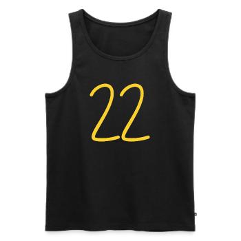 22 - Men's Premium Organic Tank Top - black - Front - Michal (187cm)
