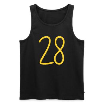 28 - Men's Premium Organic Tank Top - black - Front - Michal (187cm)