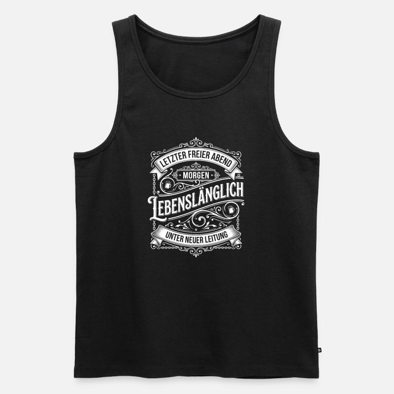 Letzter Freier Abend Lebenslang - Männer Premium Bio Tank Top - Schwarz