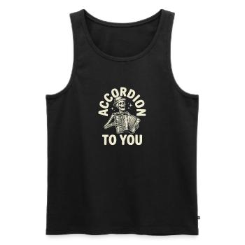 unny Accordion To You Pun Skeleton Playing - Men's Premium Organic Tank Top - black - Front - AI Model Male 178 light (178cm)