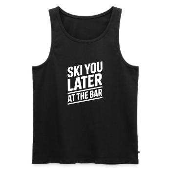 Skier plus tard au bar après ski bar - Débardeur bio Premium Homme - noir - Devant - AI Model Male 178 light (178cm)