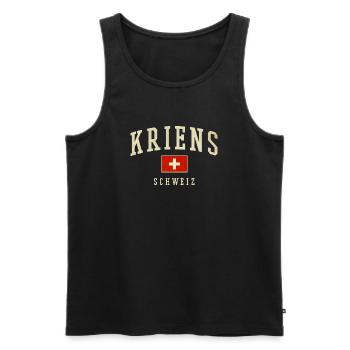 Kriens Suisse design avec drapeau - Débardeur bio Premium Homme - noir - Devant - Michal (187cm)