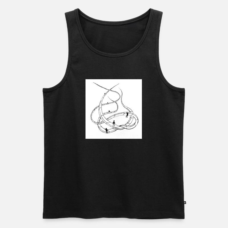Vielschichtige Loopingpfade - Männer Premium Bio Tank Top - Schwarz