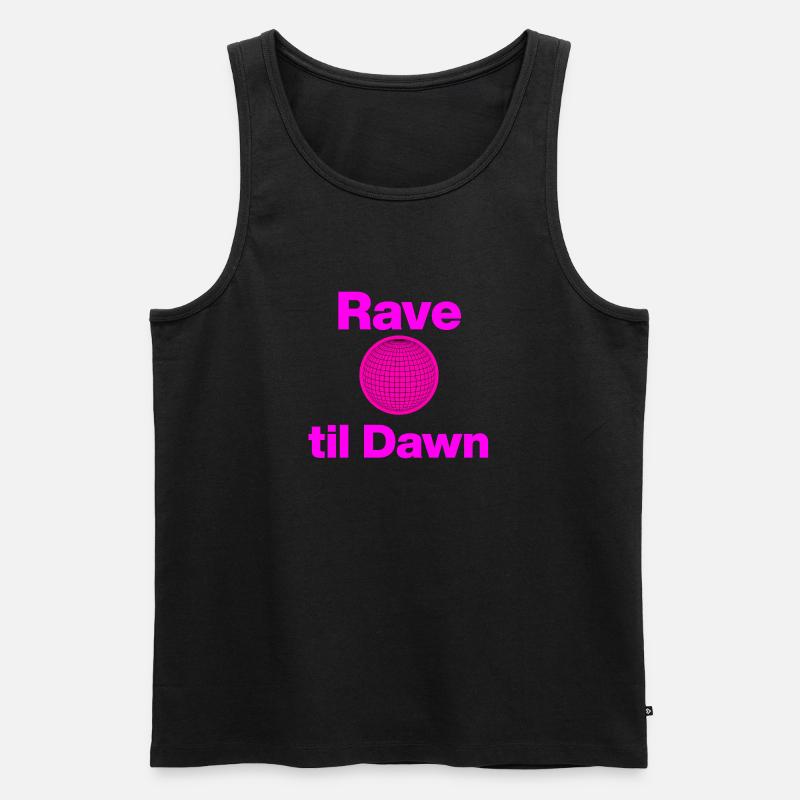 Rave til Dawn – Global Pink Glow! - Männer Premium Bio Tank Top - Schwarz