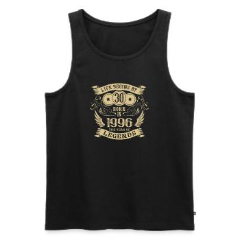 30th Birthday Life Angel Vintage 1996 Legends - Men's Premium Organic Tank Top - black - Front - AI Model Male 178 light (178cm)