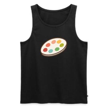 Palette éclatante d'inspiration - Débardeur bio Premium Homme - noir - Devant - AI Model Male 178 light (178cm)
