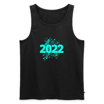 2022 - Männer Premium Bio Tank Top - Schwarz - Vorne - AI Model Male 178 light (178cm)