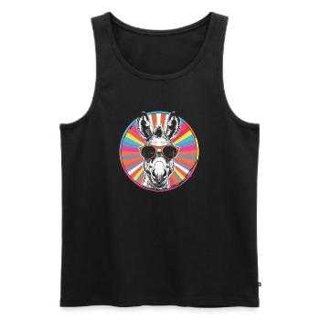 Sonnenbrillen-Esel im Regenbogen - Männer Premium Bio Tank Top - Schwarz - Vorne - AI Model Male 178 light (178cm)
