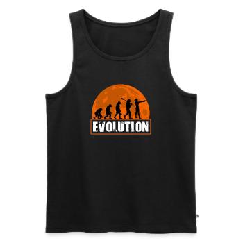 Evolution of Woman Gun Shooting Sport Design - Men's Premium Organic Tank Top - black - Front - AI Model Male 178 light (178cm)