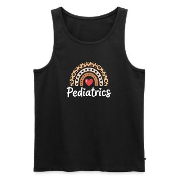 Pediatrics Rainbow Heart - Men's Premium Organic Tank Top - black - Front - Michal (187cm)
