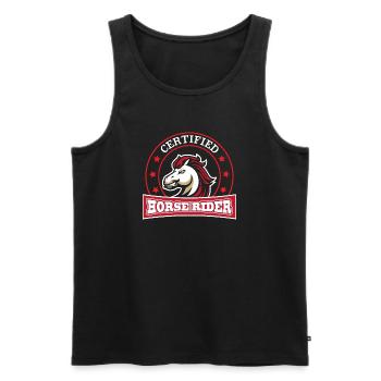Certified Horse Rider - Männer Premium Bio Tank Top - Schwarz - Vorne - Michal (187cm)