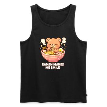 Kanagawa Wave Ramen Bowl Kawaii Japanese - Men's Premium Organic Tank Top - black - Front - Michal (187cm)