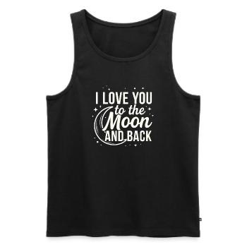 Ich liebe dich bis zum Mond und zurück – romantisches Zitat - Männer Premium Bio Tank Top - Schwarz - Vorne - AI Model Male 178 light (178cm)